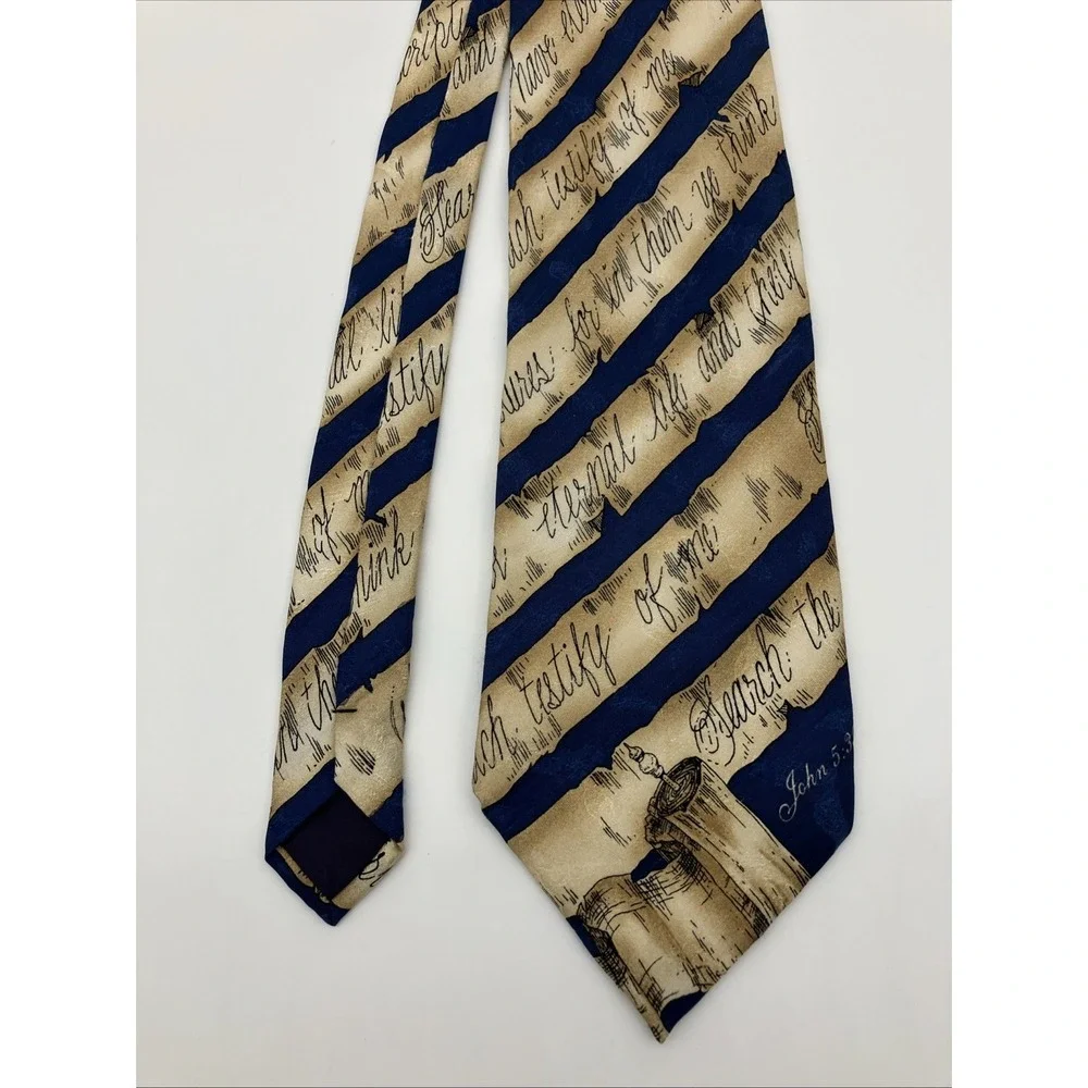 Silk‎ Neck Tie John 5:39 Search The Scriptures Religious Faith Christian Gift